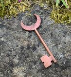 HEKATE'S CRESCENT KEY - Hand-forged in Copper (made by C.E.R.E.M.O.N.I.A)