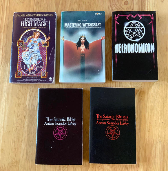 VINTAGE PAPERBACK SET // Mastering Witchcraft, Techniques of High Magic, Necronomicon etc